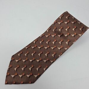 Vintage Ermenegildo Zegna Silk Tie Brown Seal Ball Print 100% Silk Italy 1990s